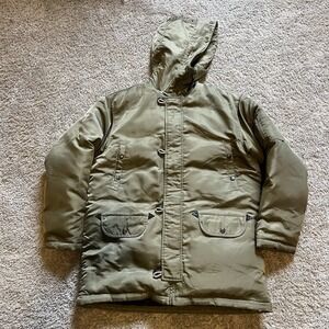 Vintage Polo Ralph Lauren Military Style Down Jacket Men's Medium Olive Green